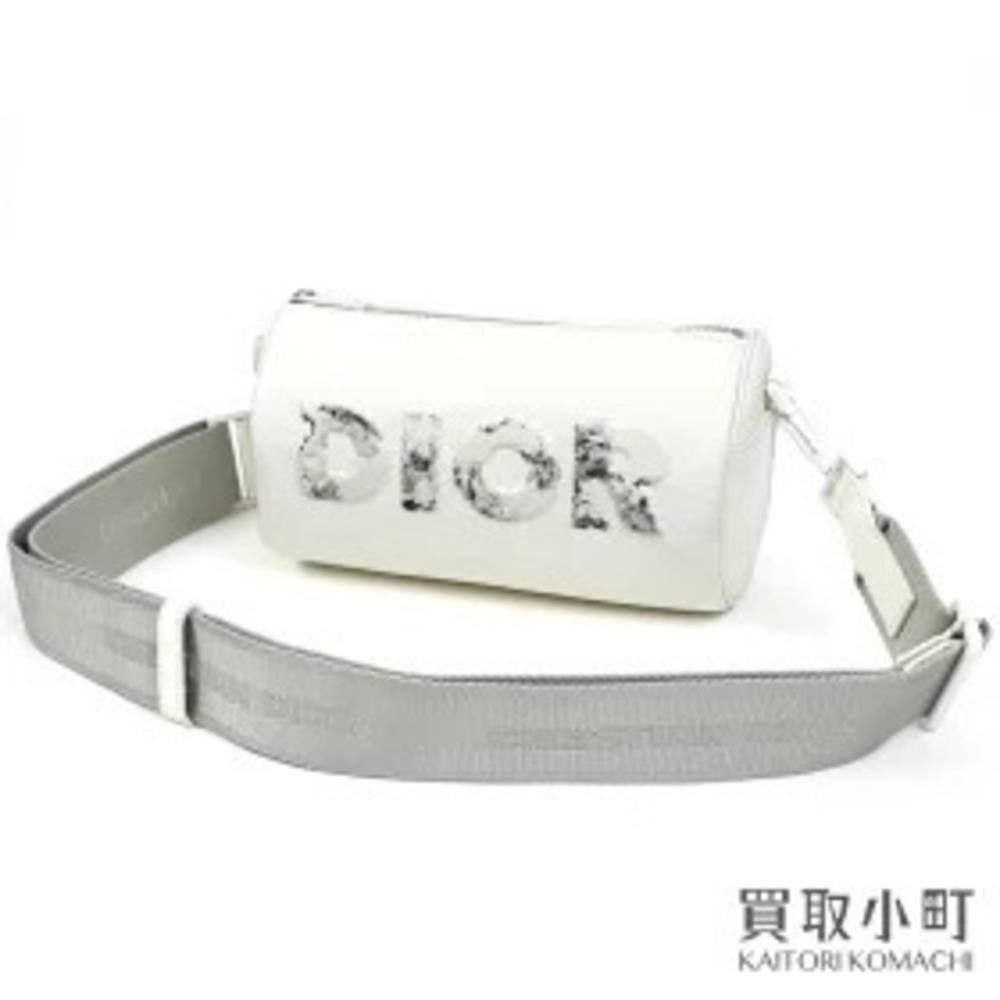 Dior Homme Roller Body Bag Daniel Arsham Collaboration White Leather Drum